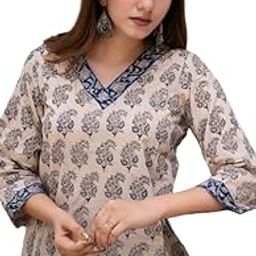 Kashis Creations Floral Print Rayon Kurta for Women | Regular Fit Stylish Top for Girls and Office | Light Color Peach Kurti-image-82