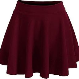 Women's/Girl's Classic Versatile Stretchy Flared High Waist All Time Trendy Plain Mini Skirt Skater-image-56