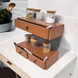 LIFE ART SHOPPEE Floating Shelves with Drawer Wood Wall Shelves Cabinets for Storage and Display Multiuse as A Nightstand or Bedside Shelf Set of 2 Vintage (Natural)-image-72