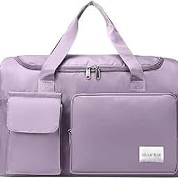 Travel Duffle Bag, 44 x 18 x 29 cm, Sports Gym Shoulder Bag, Wet Pocket and Shoe Compartment, Purple-image-31