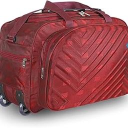 Zypher Nylon 55 litres Waterproof Strolley Duffle Bag- 2 Wheels - Luggage Bag - (Red)-image-43