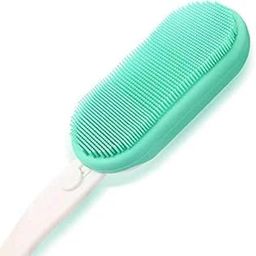 LAVNIK Silicone Bath Brush, Sonic Waterproof Electric Facial and Body Cleansing Brushes Kit with a Long Handle, Body Brush for Dry Skin Brushing, Showering and Bathing for Women and Men-25
