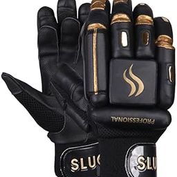 SLUGGER Cricket Professional Men's Batting Gloves - Lightweight Design with Lovelon Material Leather Cricket Batting - Enhanced Grip & Protection for Optimal Performance | Men Size | Black | Left Hand-image-76