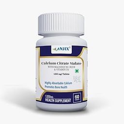 ANJIX Calcium Citrate Malate with Magnesium Oxide & Vitamin D3, Calcium Tablets for Women and Men, 60 Tablets For Unisex-image-74