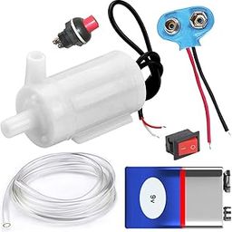 Kit4Curious® Waterproof Mini Water Project DC Pump 3-9v Complete kit with Switch, 9v and Pipe-21