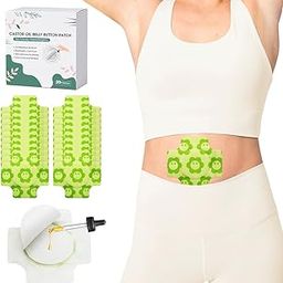 ZIBUYU® 20Pcs Castor Oil Pack Wrap for Belly Button, Disposable Castor Oil Pack Skin Friendly Non-woven for Liver Detox Leakingproof Adhesive Belly Button.-47