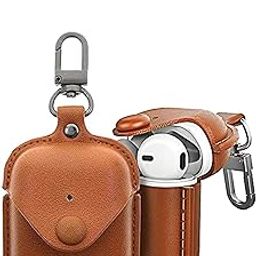 Meyaar Leather Case Skin Fit Vintage Matte Leather Hook Case Cover for Apple Airpods (Flexible| Leather|Matt Light Brown)-image-55