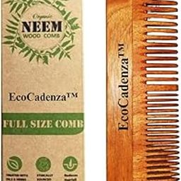 EcoCadenza Neem Comb for Women & Men – Hair Care Combo with Small & Wide Tooth Options - 7.5 Inch (Double Tooth Comb (Pack Of 1))-image-15