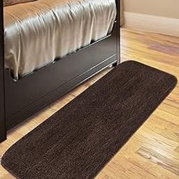 SKIVE India Stylish Anti Skid Backing Super Soft Velvet Feel Fur Bedside Runner for Bedroom Living Room Floor Home Decoration (Brown, 40 x 120 CM) 1Pcs-picture-0