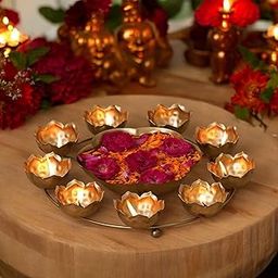 Extreme Karigari Decorative Urli for Home Decoration - Floating Flowers & Candles Bowl for Home Decoration | Tealight Candle Holder | Diyas | Best for Pooja Diwali Festivals Home Decor Gifting-image-65