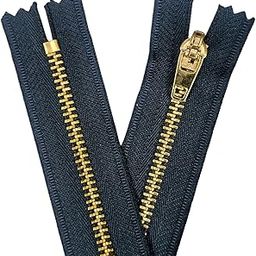 RIANZ® 6.5 Inch Metal Invisible Zippers for Sewing - Gold Separating Zips for Jeans, Denims, Jacket, Coat, Crafts, Dresses, Skirts, Pants and DIY Crafter's Special (Blue - Golden Pack of 5)-image-9