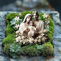 Holy Family Garden Stake Flower Pot Decoration for Pathway Courtyard Outside-image-57