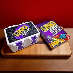 Sentosa UNO Flip Card Game Storage Box with Detachable Tray, Snap-On Locks (Single Deck Storage Box + 1 Original UNO Flip Cardset)-picture-0