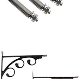 ARTISOUL® 2Pcs Wall Shelf Bracket Holder Support with 4Pcs Anchor Bolts 20X25Cm | Furniture | Bookcases-image-36