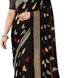 anand sarees Women's Floral Print Bollywood Georgette Saree with Matching Blouse Piece | Stylish & Beautiful Fancy Saree for Festivals, Wedding, Parties, Casual Outings-picture-36