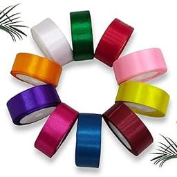 CUBIC Satin Ribbons Multicolors |Set of 5| 5Meters Each-image-2