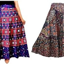 Women's Cotton Jaipuri Sanganeri Print, Wrap Around, Maxi Skirt, Rajasthani Jaipuri Women Traditional Long Mandala Hand Block Fashion Skirts.-picture-12