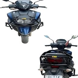 Zombieeast Bike Scooty Front and Rear Crash Guard with Frame Slider Leg Guard Compatible with Yamha RAY ZR BS6-image-25