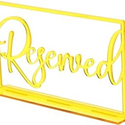HOLIDYOYO 6pcs Wedding Reserved Table Signs Elegant Acrylic Seating Markers for Banquets Dinner Parties and Events Reserved Signs for Restaurants and Weddings-image-28