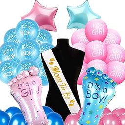 Party Propz 45Pcs Baby Shower Decoration Set - Mom To Be Props for Photoshoot, Maternity Shoot Accessories, Rubber Balloons, Multicolor-picture-25