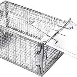 SZHLUX Mouse trap, mouse traps work indoors and outdoors, small rodent animal mouse hamster cage, catching and releasing (small), silver (SZ-SL2614X)-picture-18