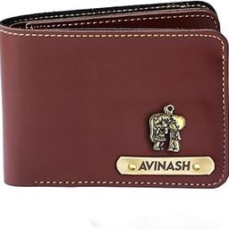 Customised Men's Artificial Leather Personalized Wallet Gift for Men/Gift for Love/Gift for Husband - Brown Wallet 01-41