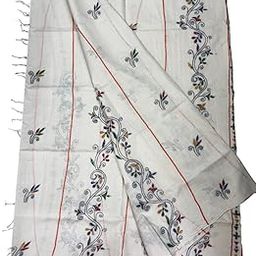 Sanavi's Saree Kuthir Handwoven Pure Cotton Handloom Khesh Kantha Saree with Blouse Piece-image-31