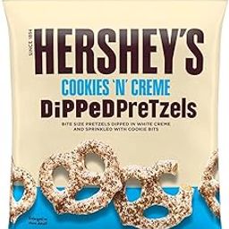 Hersheys Cookies n Cream Dipped Pretzels in White Creme and Cookie Bits 120gm-0