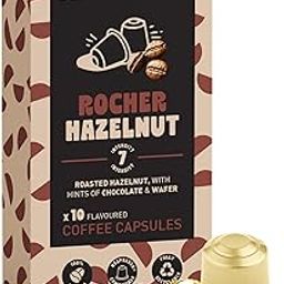 Caramelly Rocher Hazelnut Flavoured Nespresso Compatible Coffee Capsules, 10 Pods, Intensity - 7 | Medium Roast | Aluminium Coffee Pods | No Added Sugar | 100% Arabica Coffee-image-82