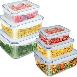 AGARO Airtight Container, Food Storage Container with Lid, Multipurpose Kitchen Container, Rectangular Plastic Body, BPA Free, Set of 6, 120Ml, 240ml, 500ml, 1L, 1.5L, 2.5L-18