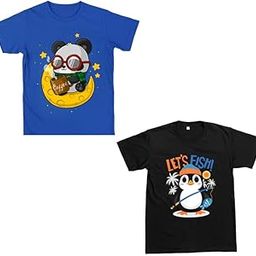 Combo Pack of Cute Unisex T-Shirt for Children Featuring Attractive Print | Soft Cotton Apparel for Boys and Girls | Breathable, Comfy and Stylish Outfit Set | Pack of 2-image-45