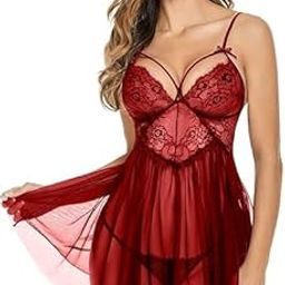Women's Lingerie Babydoll Lingerie Set Sexy Lingerie/Women's Nightie V-Neck Spaghetti Strap Nightgown See Through Sexy Backless Night-image-81