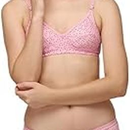 Cotton Full Coverage Non-Padded Non-Wired Dot Printed Bra and Panty Set for Women | Soft Lingerie Set | Pink-image-94