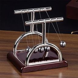 SWIMERO Newton's Cradle Balance Swinging Balls with Polished Plastic Base & Nylon Strings, Fun Science Learning Accessories, Desk Toys for Stress Relief, Office, Home-14