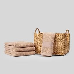 KOPA Quick Dry 100% Cotton Soft Terry Towel -4pc Face Towel (d'ross) | Quick Dry 100% Cotton | Super Absorbent, Lightweight, Odour Free - for Men, Women, Kids Solid-Taupe-image-1