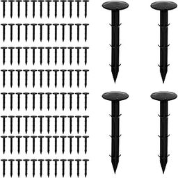 HASTHIP® 100 Pcs 11cm Plastic Landscape Staples, UV-Resistant Anti-Corrosion Garden Pegs for Securing Fabric, Ground Cover, Netting, Drip Irrigation - Barbed Design, Easy Installation-9
