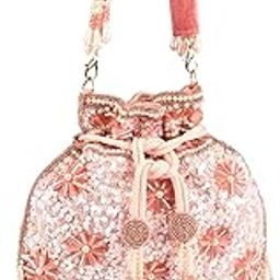 Women Peach Embellished Potli Bag-image-52