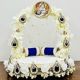 Unique Palette Laddu Gopal Singhasan for God Idols & Gifts Mandir Decoration Item God Sihasan Home and Office/Ladoo Gopal Bed-image-14