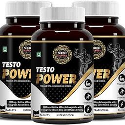 Shudh Kaama Testo Power Natural Testosterone Booster for Men with Tribulus, Ashwagandha and Safed Musli for Strength, Stamina, Energy and Muscle Gain – 60x3 Tablets-picture-5