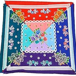 Women's Soft Cotton Premium Collection Handkerchief Hanky For Girl's | Easy Wash Floral Printed Rumal | Size 30 x 30 CM, Pack of 12 (Multicolor)-33