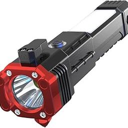 HETZON SALES Rechargeable Torch Portable LED Flashlight Long Distance Beam Range with Power Bank,Hammer & Strong Magnet,Window Glass & Seat Belt Cutter 4 Modes for Car Camping Hiking Indoor Outdoor-30