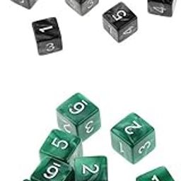 bnf® 20Piece Six Sided Dice D6 for Playing D&D RPG Party Game Green and Black | Accessories | Role Playing Games | Games-image-42