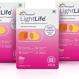 Dr. Morepen LightLife Pre-Meal Nutrition Mix | Controls Appetite & Reduces Cravings |For Men & Women | 30 Sachets | Flavor-Fruit Punch-18
