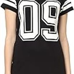 Women Typo Round Neck Half Sleeve Black Cotton Short Nighty-image-11