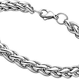 Stylish Silver Bracelet For Men Stainless Steel Silver Chain Bracelets For Men Boys Mens Wristwear Bracelets Jewellery-32