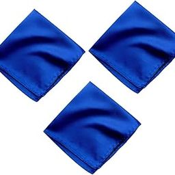 Satin Pocket Square for Men, Wedding Handkerchief for Suits, Blazers & Tuxedo, Men's Pocket Square Combo (Pack of 3) (Royal Blue)-picture-35