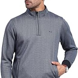 Mens Self Design Mock Neck Full Sleeve Sweatshirt (224261382)-picture-29