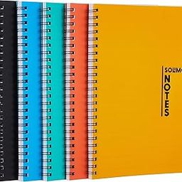 Amazon Brand - Solimo Notebooks, Spiral-Bound, Lightweight, Vibrant Colours (A5, 100 Pages, 70 GSM, Set of 5)-9
