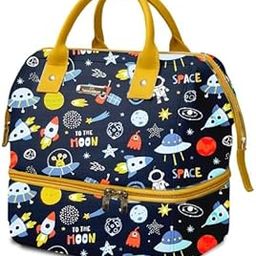 StarAndDaisy Travel Diaper Bag for Mothers – Stylish Handcrafted Bag with Insulated Compartment, Multiple Pockets & 12L Enhanced Capacity for Newborn Essentials - Space Print-image-98