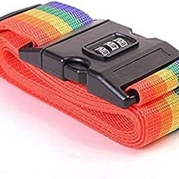 Adjustable Nylon Luggage Strap Belt with Combination Number Lock, TSA Approved Suitcase Belt, 2 Meter (Rainbow Multicolor) - Pack of 1-43
